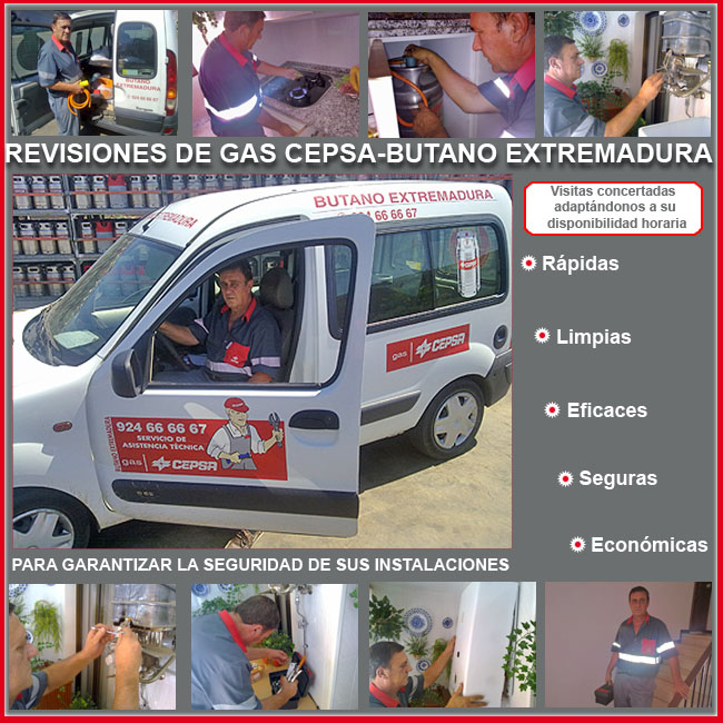 Revisones de gas CEPSA-Butano Extremadura
